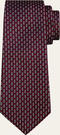 Kiton Mens Abstract Silk Sevenfold Tie