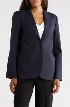 TWP Perfect Peak Lapel Wool Blend Blazer in Midnight at Nordstrom Rack, Size X-Small