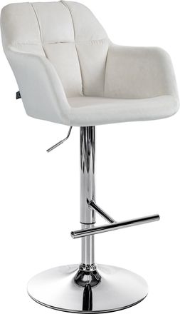 Clp Clp - Taburete De Bar Natoma En Terciopelo Crema Metal Cromado