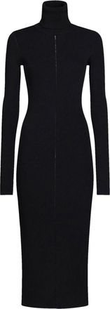 Marni roll-neck ribbed midi dress - women - Viscose/Polyester - 42 - Black
