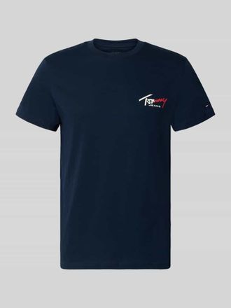Tommy Jeans Slim Fit T-Shirt aus reiner Baumwolle in Marine, Gr&ouml;&szlig;e XXL