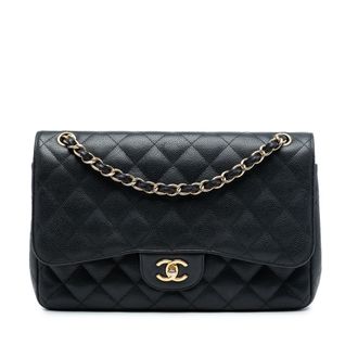 Chanel Tweedekans Jumbo Classic Kaviaar Dubbele Flap
