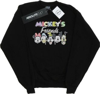 Disney Heren Mickey Mouse Friends Faded Nostalgia Sweatshirt (Zwart)