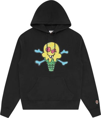 Icecream Popover Hood met Screen Print Logo - Heren - Hoodies - Zwart - XL - Katoen - Hoodies & sweatvesten