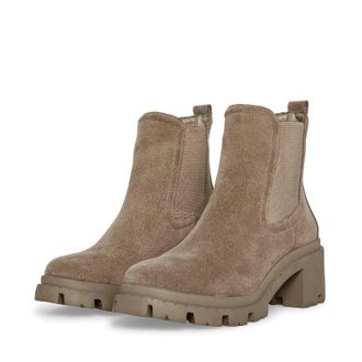 Steve Madden Zoltin Boots Womens Mushroom Suede Block Heel Chelsea HTAT873