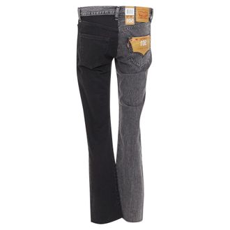 VETEMENTS Levis leather patchwork denim jeans
