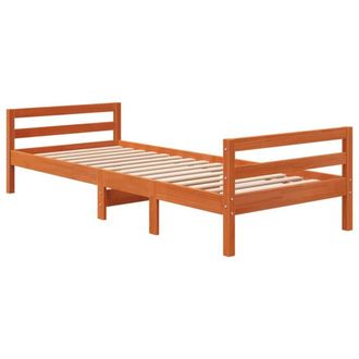 Berkfield Home Beautiful Bed Frame Wax Brown 80x200 cm Solid Wood Pine