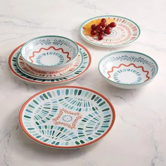 Frontgate Set of 4 Almeria Melamine Dinnerware - Dinner Plate - Frontgate