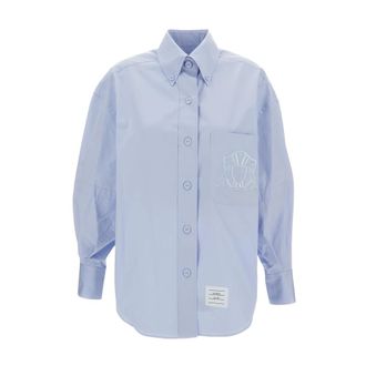 Thom Browne Shirts, female, Blue, Size: S Camicia Supersized