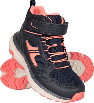 Mountain Warehouse Wander Kids Waterproof Adaptive Walking Boot Navy Junior Shoe Size 4