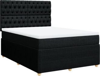 vidaXL Cama Box Spring Con Colch&oacute;n Tela Negro 160x200 Cm Vidaxl