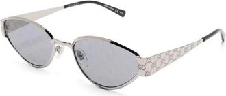 Gucci Geometrische Zonnebril - Dames - Zonnebrillen - Grijs - 55 MM - Accessoires