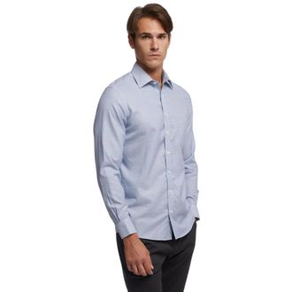 Brooks Brothers Milano Slim-fit Non-iron Overhemd - Heren - Casual Overhemden - Blauw - L - Katoen - Overhemden
