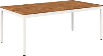 vidaXL Mesa De Cena De Jard&iacute;n Natural Y Blanco 196 X 100,5 X 75 Cm Vidaxl