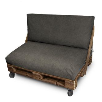 Happers Coj&iacute;n Para Palets Polipiel Exterior Patagonia Gris Set: Asiento 120x80x20 + Respaldo 120x45x25 Patagonia Gris