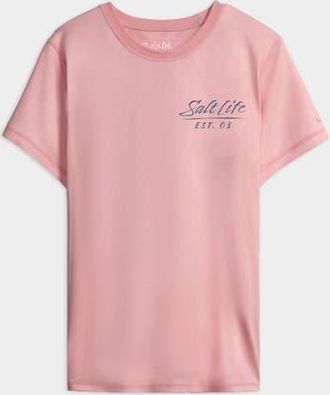 Salt Life Call of the Sea Performance Short Sleeve Tee in Rose Bud Heather at Nordstrom, Size X-Large