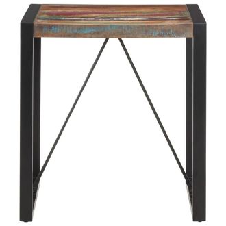 Berkfield Home Dining Table 70x70x75 cm Solid Reclaimed Wood in Black | Size: 70 x 70 x 75 cm