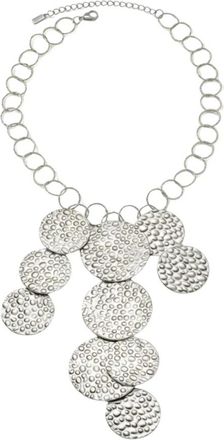 Dansk Copenhagen Vilja Waterproof Silver Stainless Steel Short Statement Necklace - Hammered/Polished Finish - Dames - Kettingen - Grijs - ONE Size - Accessoires