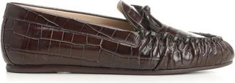 Stuart Weitzman Schoenen, Dames, Bruin, 37 EU, Leer, Britt Bow Loafer