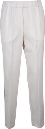 PESERICO Klassieke Rechte Broek - Dames - Straight fit broeken - Wit - XL - Wol - Broeken