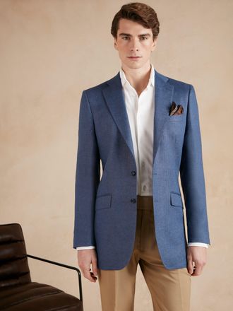 Oliver Brown Eaton Jacket French Linen - Blue