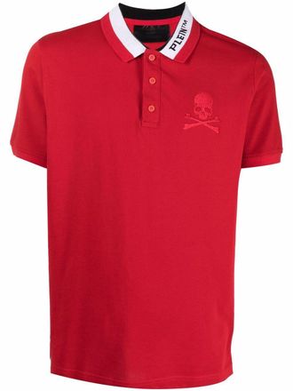 Philipp Plein Polo con ricamo - Rosso