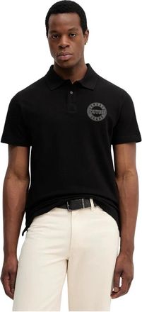 Versace Jeans Couture Polo met logo-print - Heren - Polos - Zwart - S - Katoen - Tops