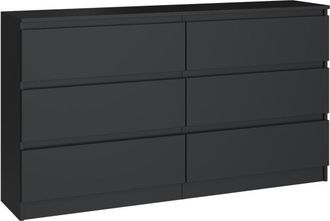 OEM C&oacute;moda Moderna Negra De 140 Cm - Dise&ntilde;o Minimalista, Frentes Sin Tiradores, Alta Calidad