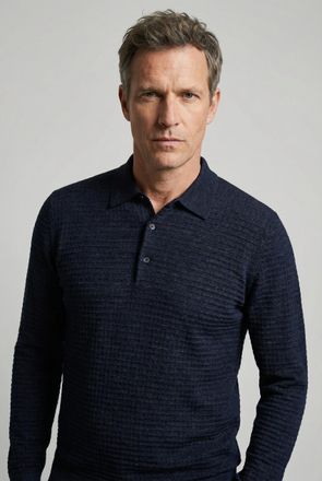 Olymp Polokragenpullover OLYMP, Herren, Gr. XXL, marine, Strick, Obermaterial: 100% Baumwolle, regular fit normal, Rippb&uuml;ndchen, Pullover Polokragenpullover