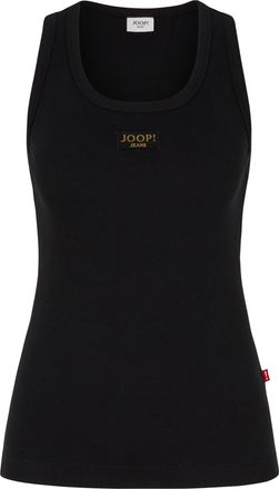 Joop Tanktop JOOP JEANS Tana, Damen, Gr. XL, schwarz, Jersey, Obermaterial: 100% Baumwolle, unifarben, regular fit normal, tiefer Rundhals, Tops Tanktop, m
