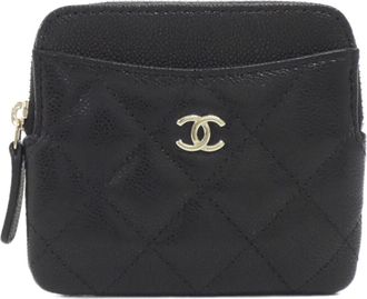 Chanel Black Grained Calfskin Coin Purse/Coin Case (Pre-Owned)