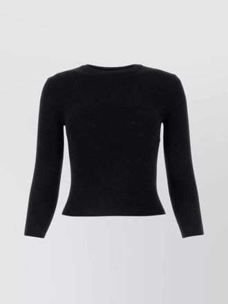 Balenciaga open-knit wool cropped long-sleeve top