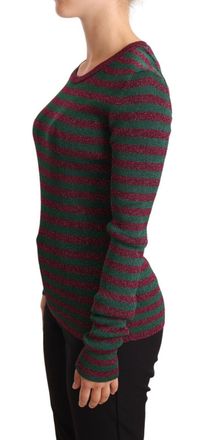 Dolce & Gabbana Multicolor Striped Crew Neck Pullover Womens Sweater