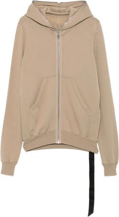 Rick Owens Hoodies & sweatvesten, Heren, Bruin, M, Katoen, Beige hoodie met ritssluiting