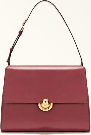 Furla Domus Borsa A Spalla M Rubino Rosso Pelle Di Vitello Varrenne + Camoscio Donna