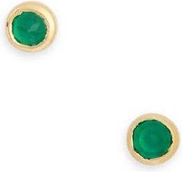 Monica Vinader Mini Green Onyx Stud Earrings in Yellow Gold at Nordstrom Rack