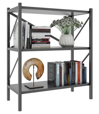 ebuy24 Ebuy24 - Vcm Madera Metal Almacenamiento Estante Estante Decoraci&oacute;n Libros Estante Estante Insasi 2 (antracita)
