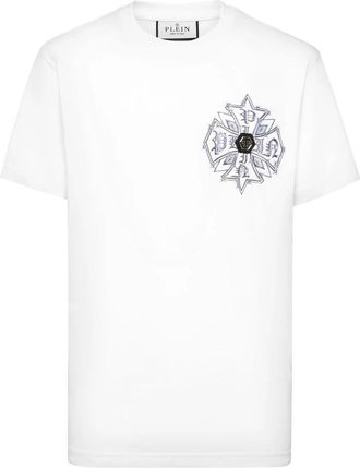 Philipp Plein Round Neck T-Shirt Gothic - Heren - T-shirts - Wit - 3XL - Katoen - Tops