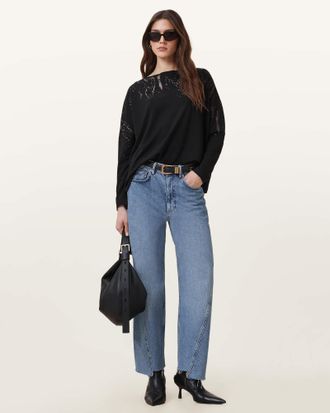 AllSaints Rita Relaxed Fit Snake Print T-Shirt