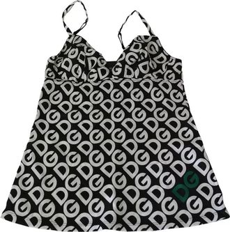 Dolce & Gabbana Womens Black Dg Mania Print Sleeveless Swimwear Clothing