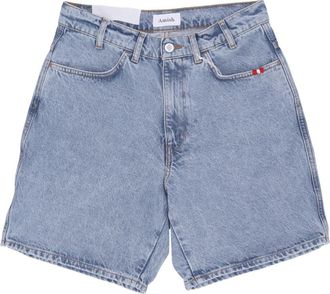 Amish Denim Bermuda Shorts Straight Fit - Heren - Denim shorts - Blauw - W28 - Denim - Korte Broeken