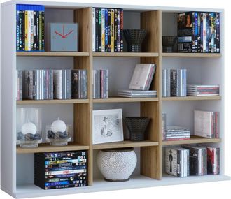 ebuy24 Ebuy24 - Estante De Madera Vcm De Pie Gabinete De Cd De Ahorro De Espacio Para 480 Cd O 224 Dvd Dimensiones:al. 82 X An. 102 X T. 23 Cm Estante De Dvd