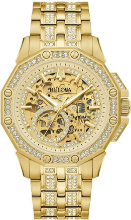 Bulova Mens Octava Gold Dial Watch