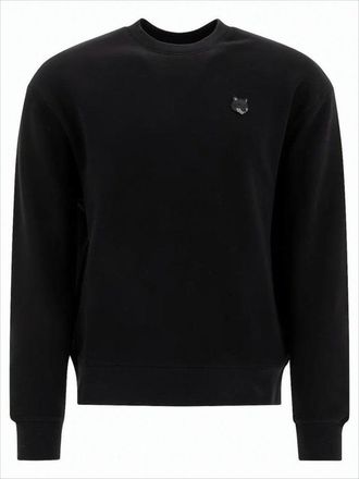 Maison Kitsuné Long-Sleeve Crew Neck T-Shirt With Embroidered Fox Emblem