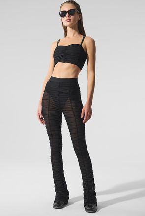 Alo | Airlift Mesh High-Waist Cherish Legging in Black, Size: Medium