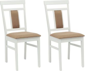 vidaXL Silla De Comedor 2 Pcs Y Marr&oacute;n Madera De Caucho S&oacute;lido Vidaxl
