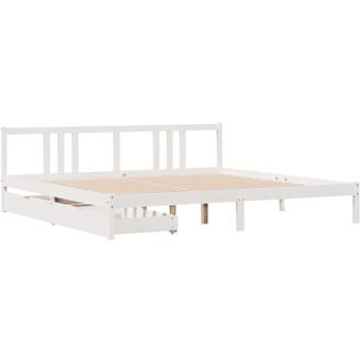 vidaXL Vidaxl - Estructura De Cama Sin Colch&oacute;n Madera Maciza Blanca 200x200 Cm