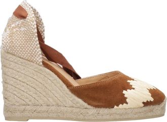 Castaner Bruin Su&egrave;de Enkel Kant Wig Sandalen - Dames - Sleehakken - Bruin - 35 EU - Su&egrave;de - Schoenen