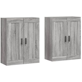 vidaXL Vidaxl - Armarios De Pared 2 Uds Madera De Ingenier&iacute;a Gris Sonoma
