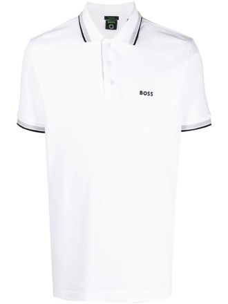 HUGO BOSS White Logo Polo
